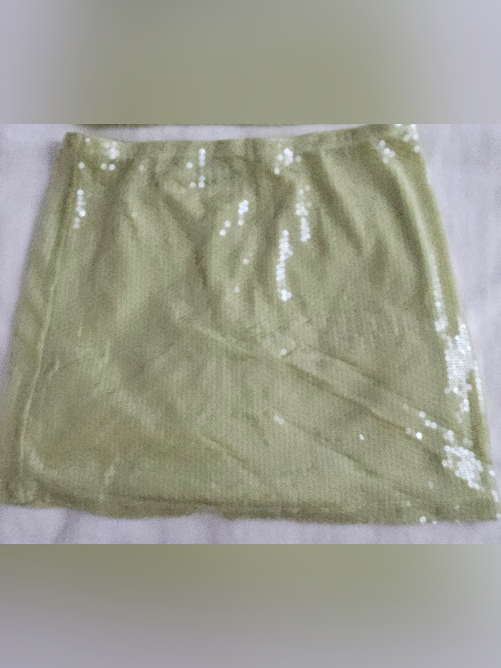 White Fox Sequin 2PC Set Lime green.  Top S. Skirt M. - Picture 6 of 8